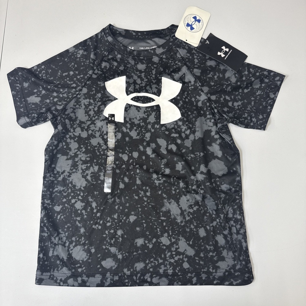 Under Armour Big Boys Tech Big Logo Printed Short Sleeve T-Shirt Sz Youth XSmall